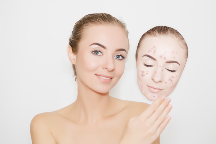 Person showing detox of face