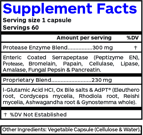 Di-Aide Caps Enzymes Supplement Facts Professional Botanicals
